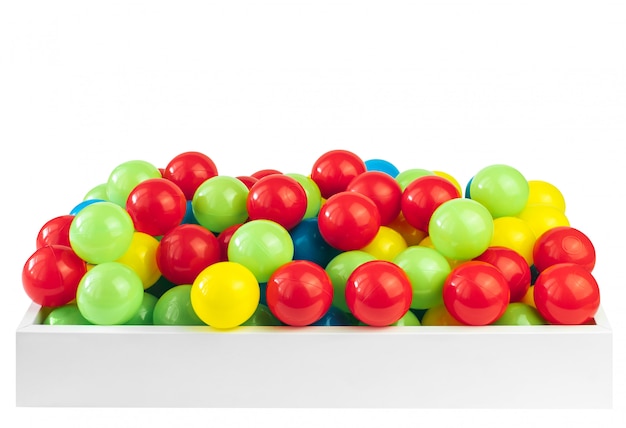 Colored plastic balls in pool of game room