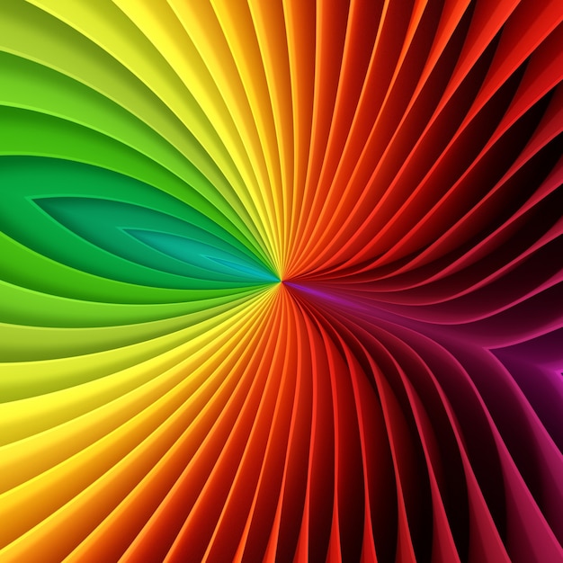 Fogli di plastica colorati di diversi colori, cartamodello arcobaleno 3d