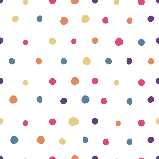 Colored polka dot seamless pattern. Cute wallpaper. Simple design for fabric, textile print, wrapping. Vector illustration