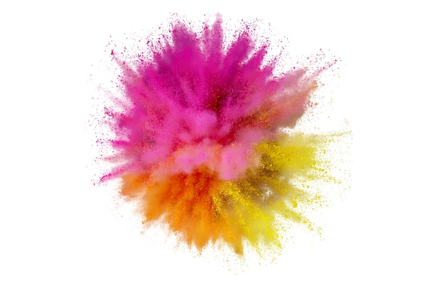컬러 파우더 폭발. 배경에 추상 근접 촬영 먼지입니다. 다채로운 폭발. 페인트 홀리