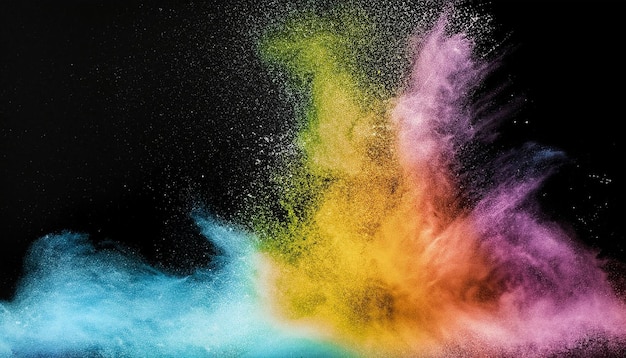 写真 色粉爆発背景に抽象的なクローズ アップ塵カラフルな爆発ペイント ホーリー