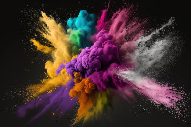 Colored powder explosion Generative ai