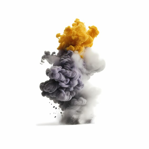 Colored powder explosion on gradient white background