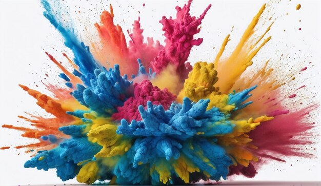 Photo colored powder explosion isolated on a white background