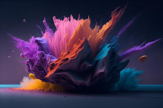 Colored powder explosion wallpaper