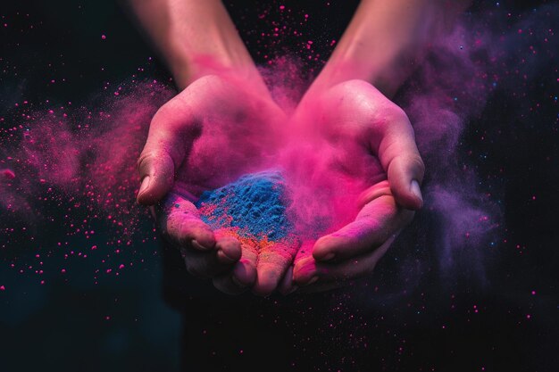 colored powder fired up human hands good fun