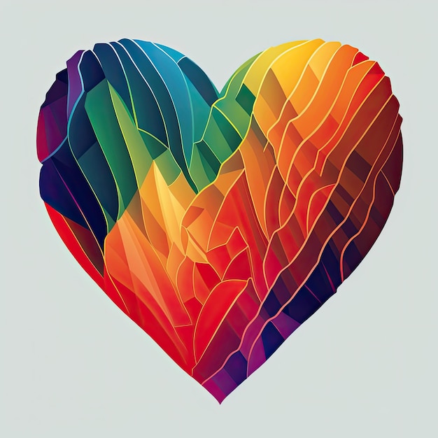 Colored pride heart shape Illustrations AI Generative