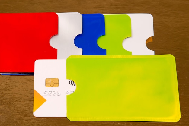 Photo colored protective case for a bank card