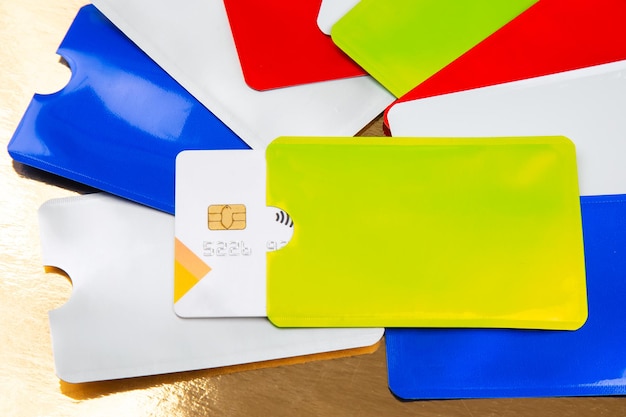 Photo colored protective case for a bank card