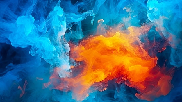 Colored puffs of smoke idea for a holiday concept for a background or banner AI generated