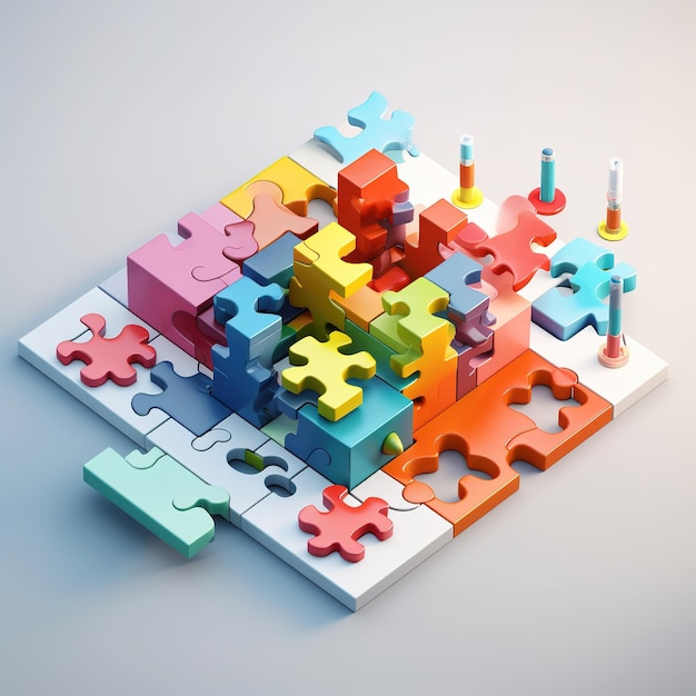 colored puzzle pieces