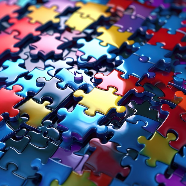 Premium AI Image | colored puzzle pieces