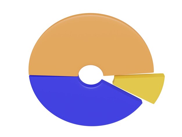 Photo colored round chart 3d render