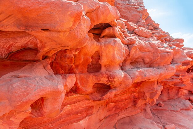 Colored Salam canyon in the Sinai Peninsula, beautiful curved limestone stones.