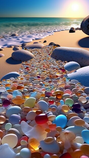 Colored sea pebbles