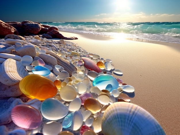 colored sea pebbles