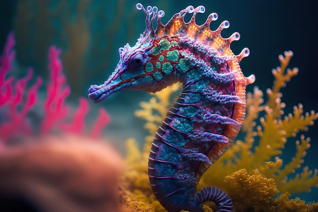 Colored seahorse