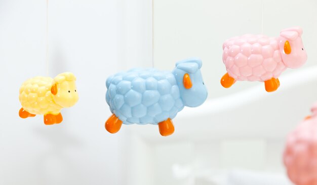 Colored sheep for newborns.