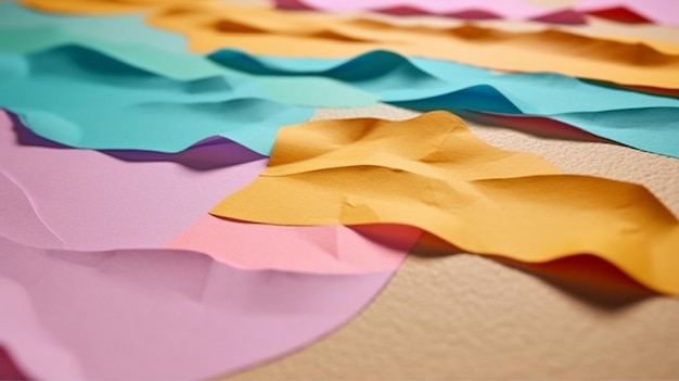 Photo colored sheets of paper handmade