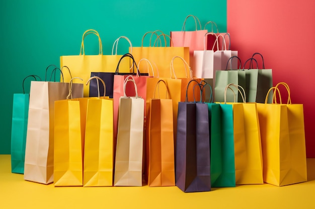 colored shopping bags