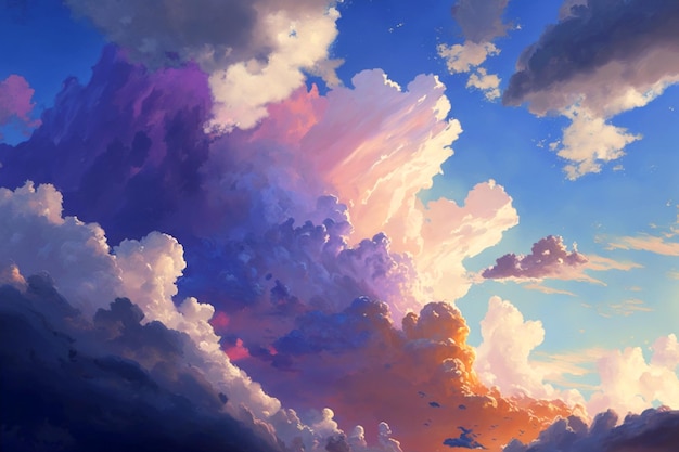 Colored Sky with clouds