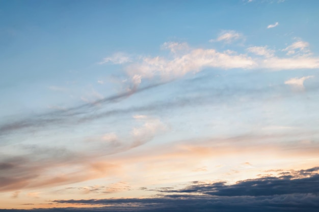 Colored sky with a gradation from warm to cold Evening sky thank you for the day