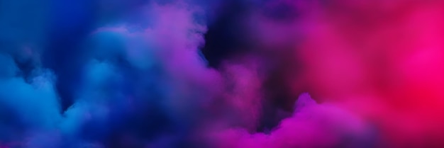 Colored smoke dramatic clouds bright banner ai generated