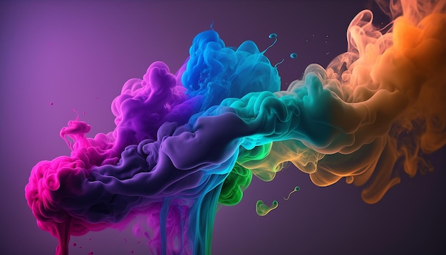 Colored smoke selective focus generative ai