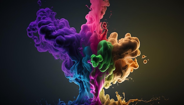 Colored smoke selective focus Generative AI