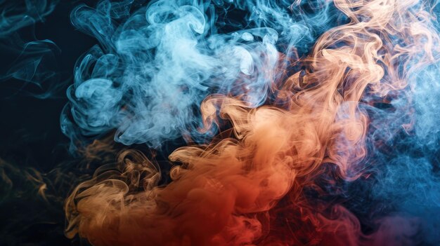 Colored Smokes on Black Background