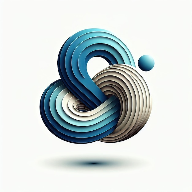 Photo colored spiral illustrations 3d shapes with white background