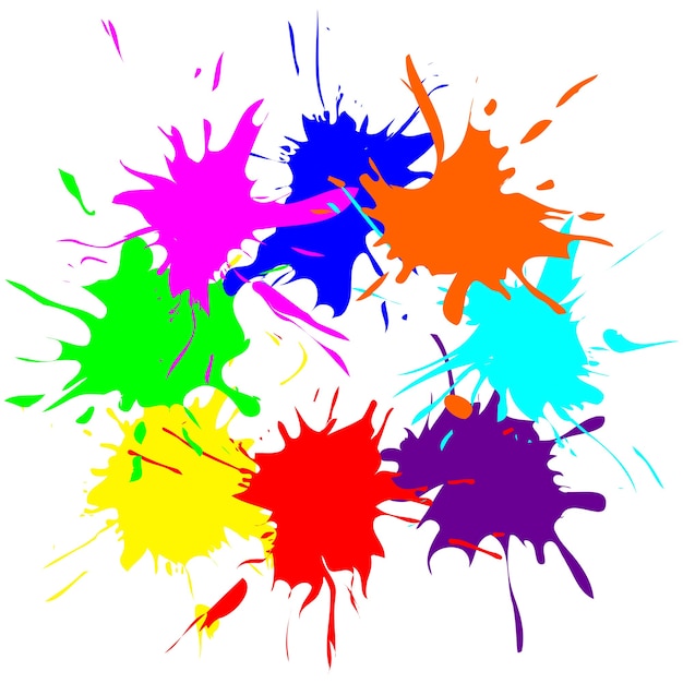 Colored splashes in abstract shape. vector illustration