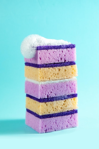 Colored sponges for washing dishes