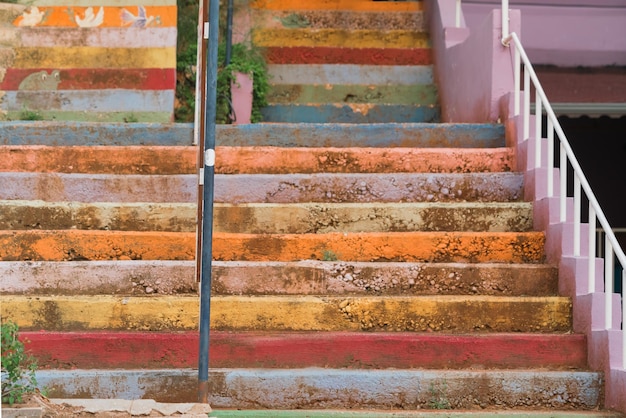 Colored stone staircase