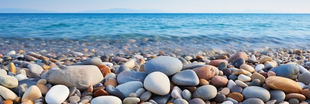 Colored stones on the beach