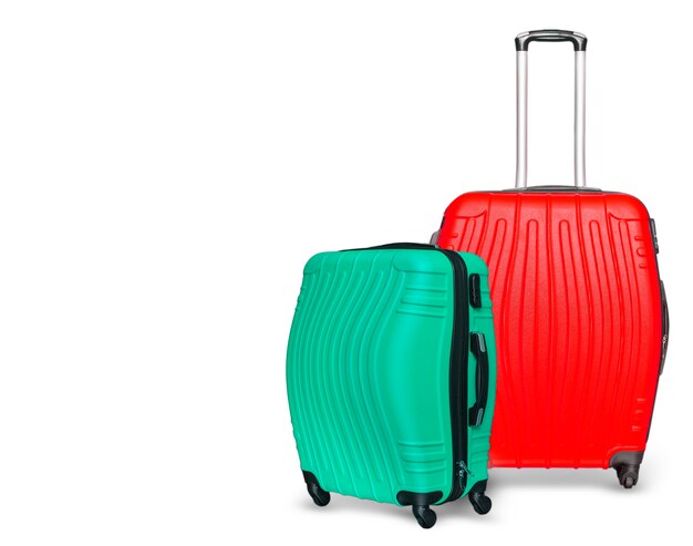 The Colored suitcases. Close up