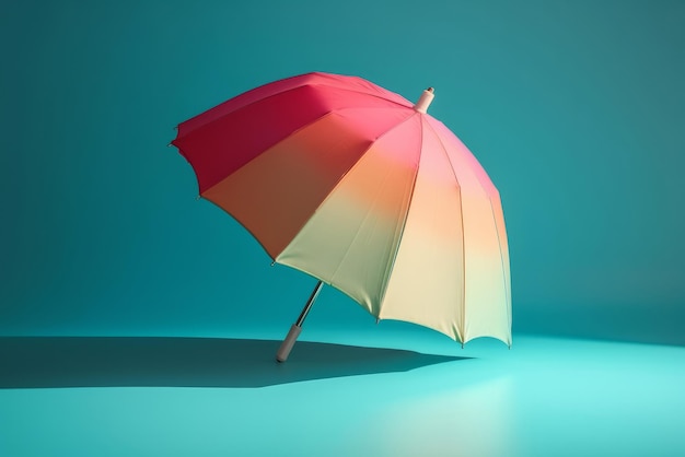 Фото Цветный зонтик на синем фоне