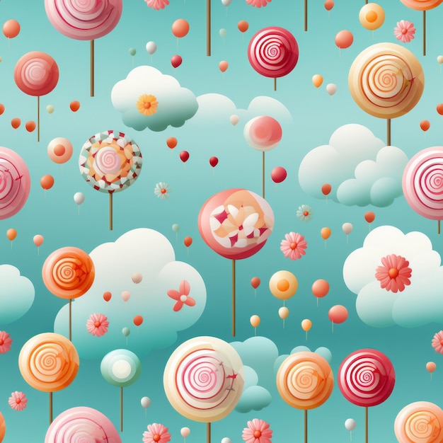 colored sweets seamless pattern