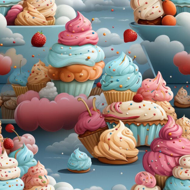 colored sweets seamless pattern