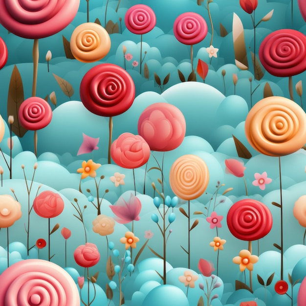 colored sweets seamless pattern