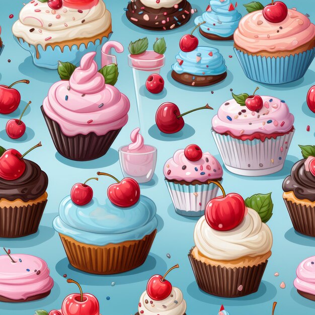 colored sweets seamless pattern