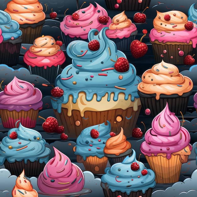 colored sweets seamless pattern