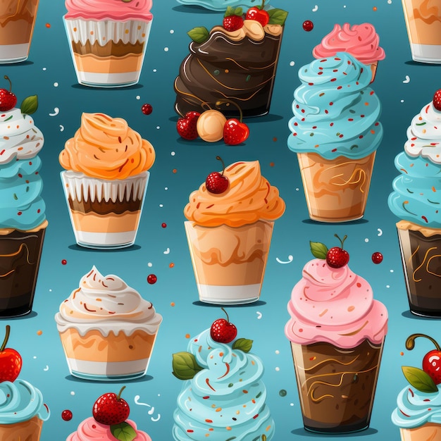 colored sweets seamless pattern