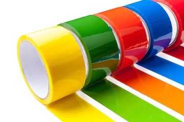 Colored Tape In Large Rolls Image Stock Photo - Download Image Now