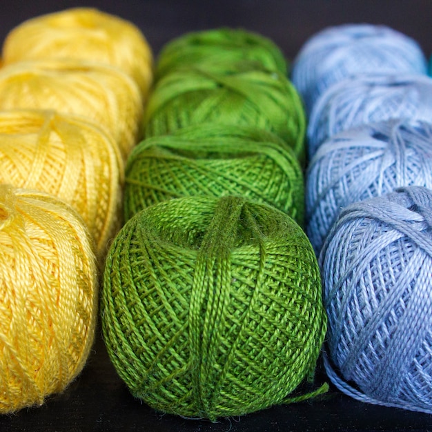 Colored threads for knitting