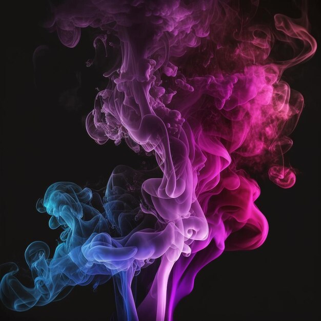 Colored violet and pink smoke realistic wallpaper