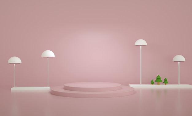 Colored walls lamps with trees