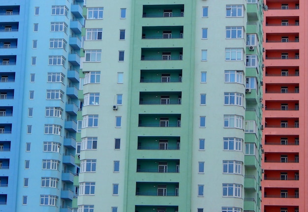 Colored Walls Of New Multi Storey Apartments