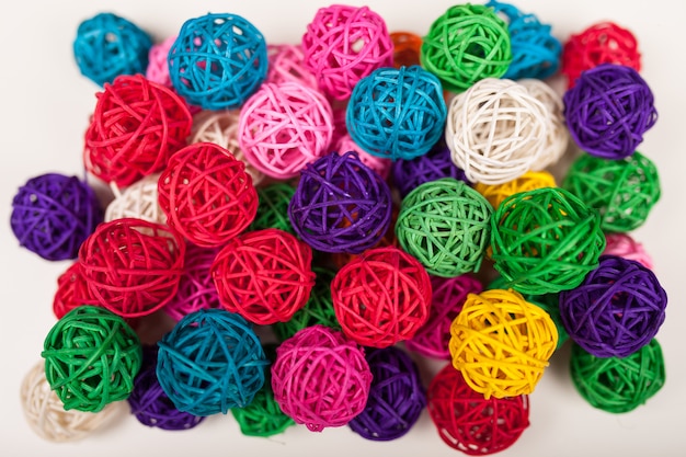 Colored wicker balls