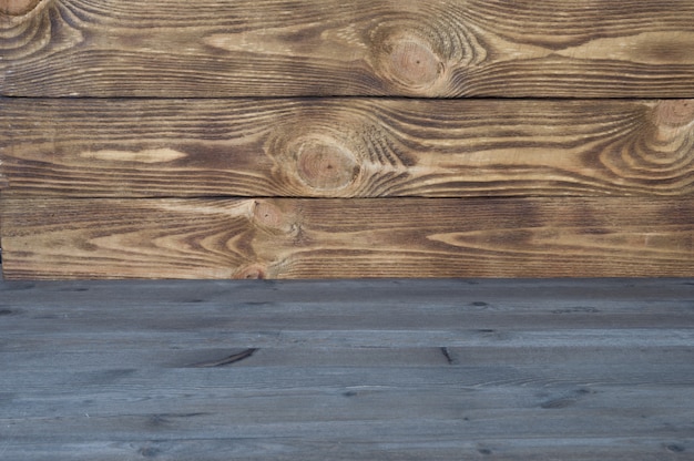 Colored wooden background from horizontal texture boards of two kinds.